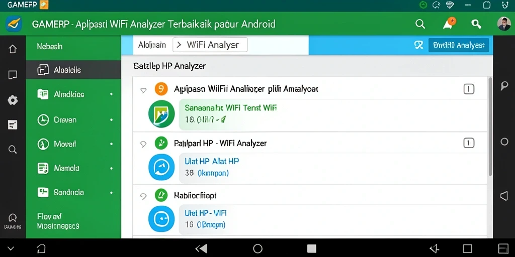 Tampilan GAMERP yang menunjukkan analisis jaringan WiFi secara real-time.