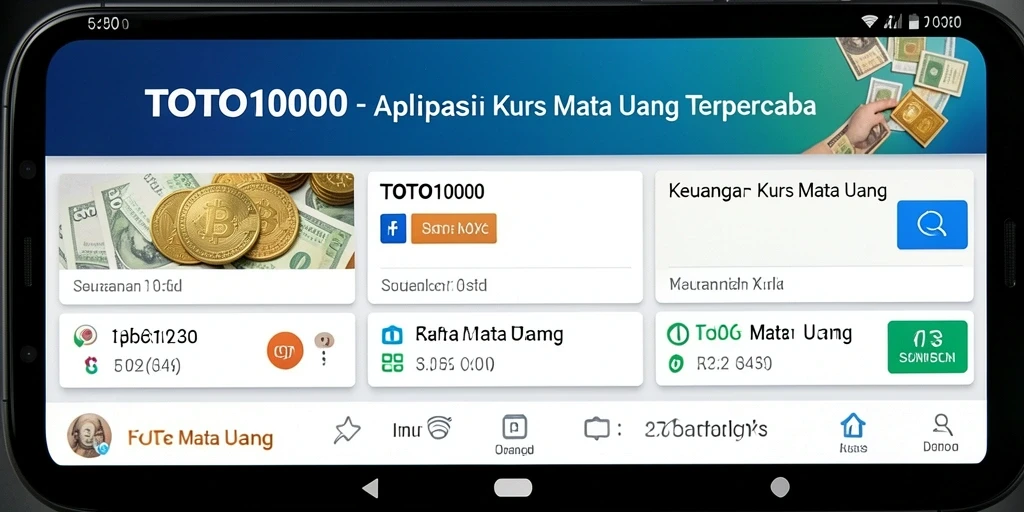 Antarmuka aplikasi TOTO1000 menampilkan kurs mata uang secara jelas dan terperinci.