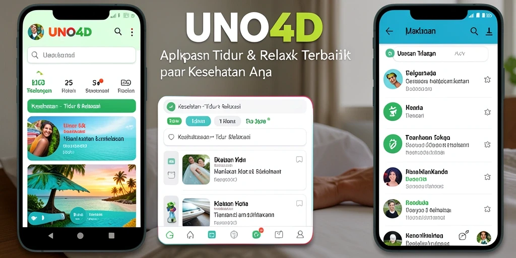 Tampilan antarmuka aplikai UNO4D untuk fungsi Tidur & Relaksasi.